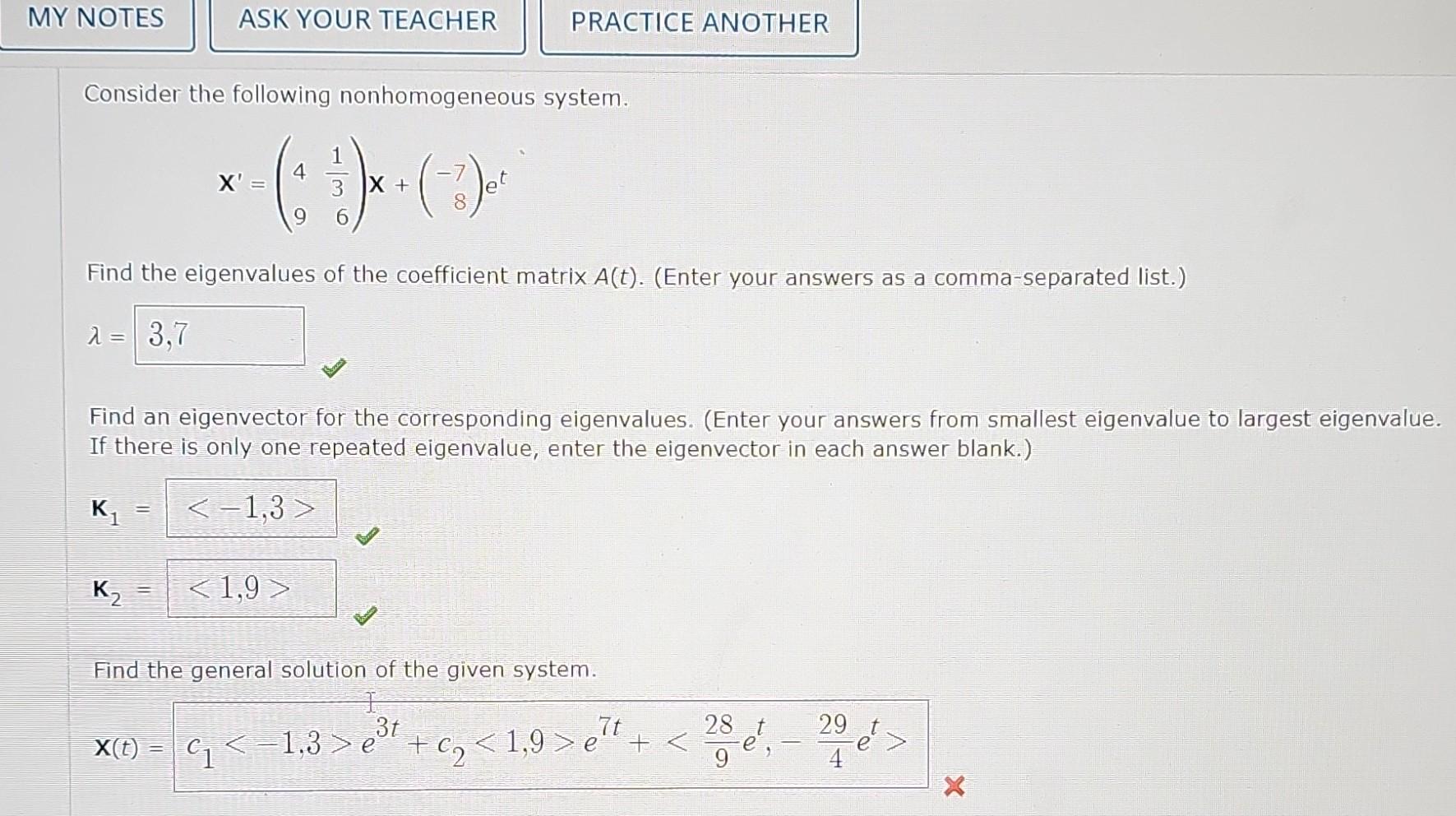 Solved Consider The Following Nonhomogeneous System. | Chegg.com