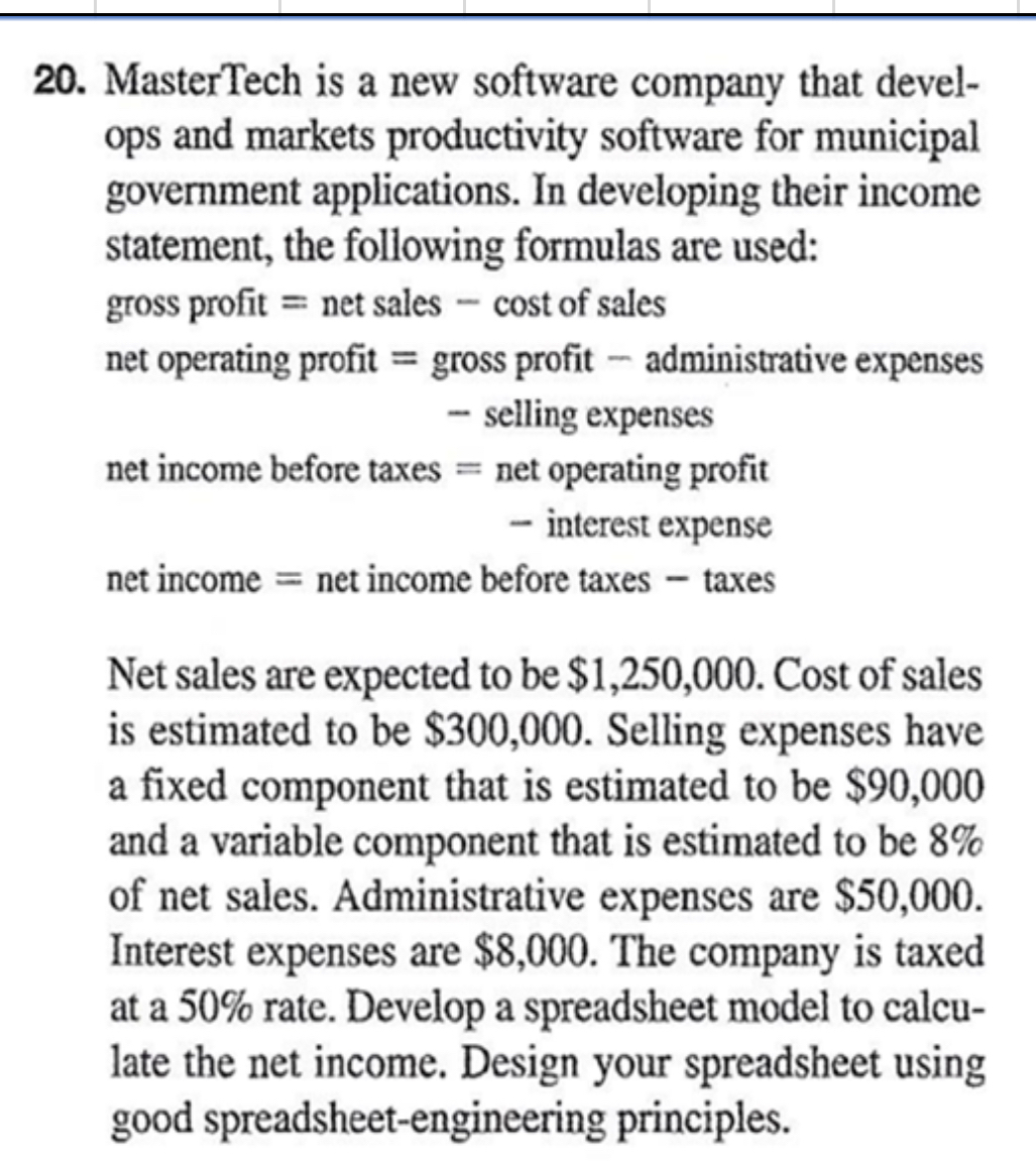 Solved MasterTech is a new software company that develops | Chegg.com