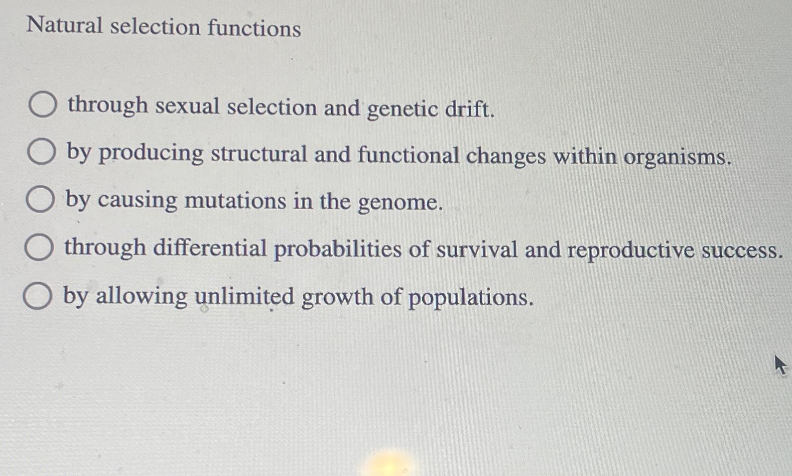 Solved Natural selection functionsthrough sexual selection