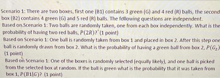 Solved Scenario 1: There are two boxes, first one (B1) | Chegg.com