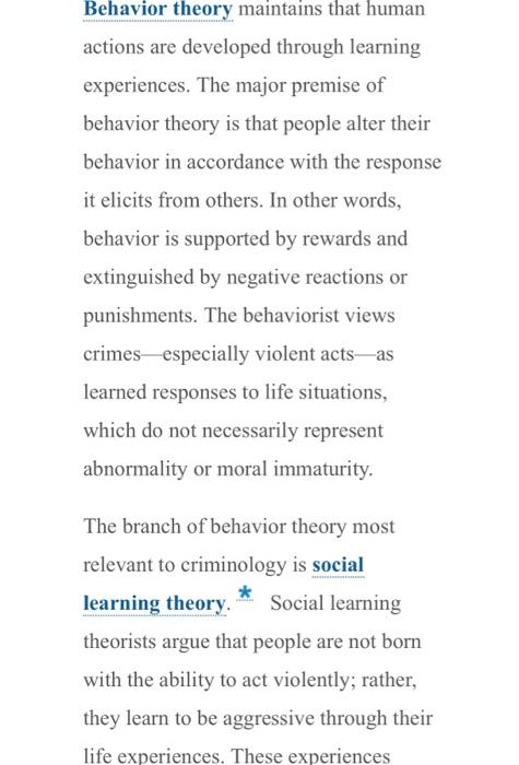 social psychological theories of crime