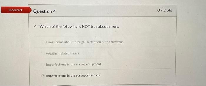 Solved 4. Which of the following is NOT true about errors. | Chegg.com
