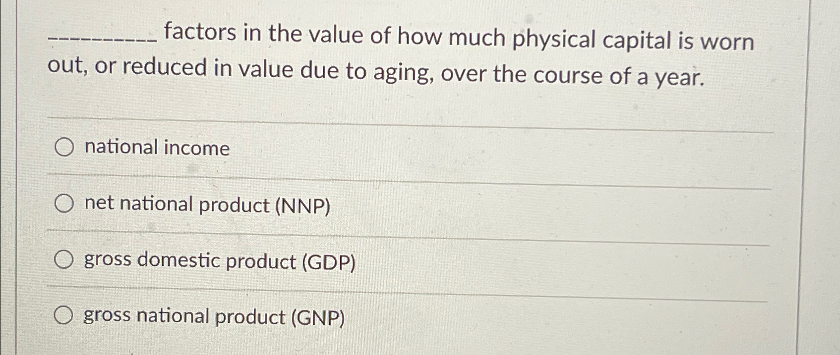 Solved factors in the value of how much physical capital is | Chegg.com