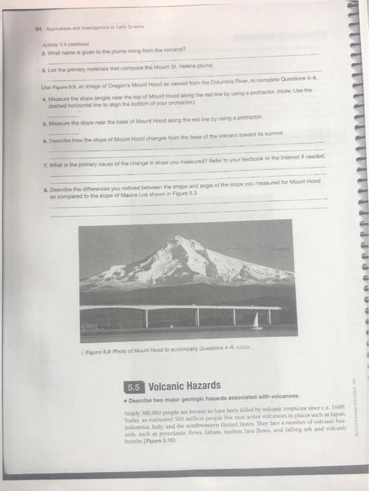 Solved ACTIVITY 5.4 Composite Volcanoes Use Figure 5,8, An | Chegg.com