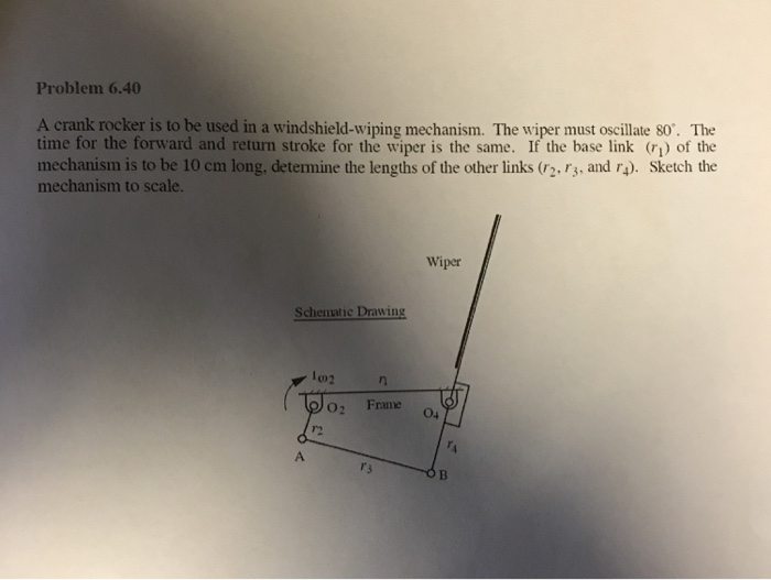 Crank Rocker Sweep Solved Problem 6.40 A crank rocker is to be used in a | Chegg.com
