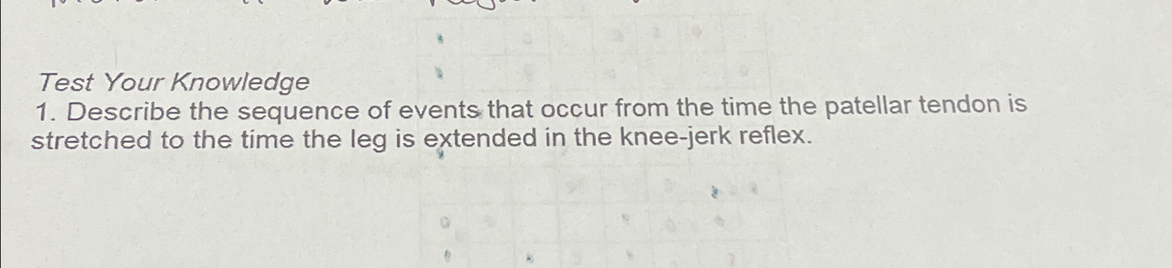 Solved Test Your KnowledgeDescribe the sequence of events | Chegg.com