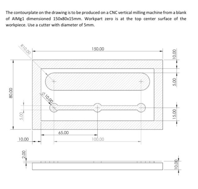 Solved The contourplate on the drawing is to be produced on | Chegg.com