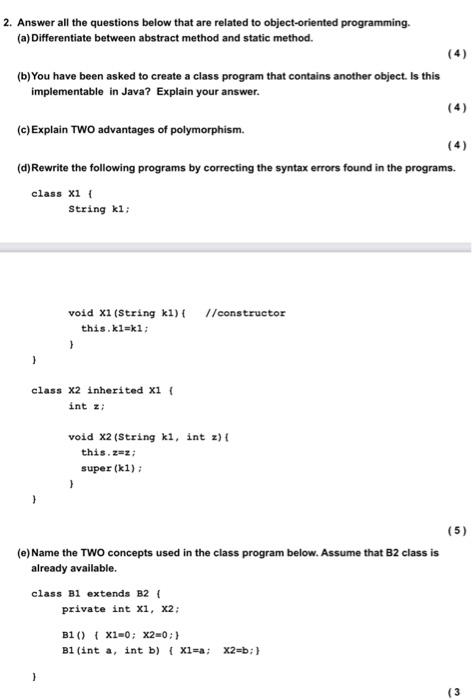 1. Write a Java program to produce the following | Chegg.com