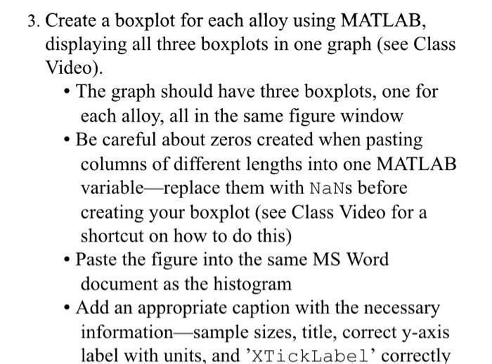 Solved can you do the box plot for me using matlab codr and | Chegg.com