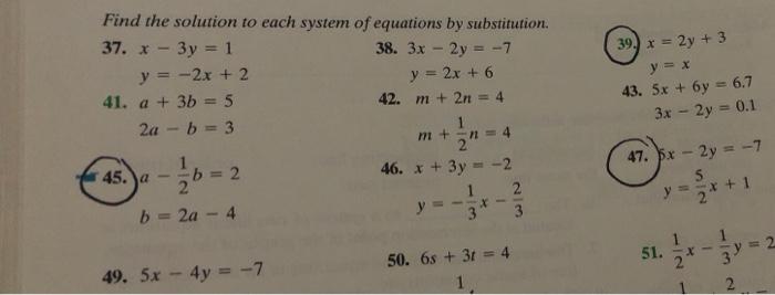 Solved Bered Deermine The Solution To Each System Of Chegg Com