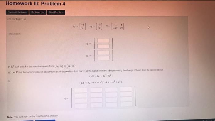 Solved Homework III: Problem 4 Previous Problem Problem ist | Chegg.com