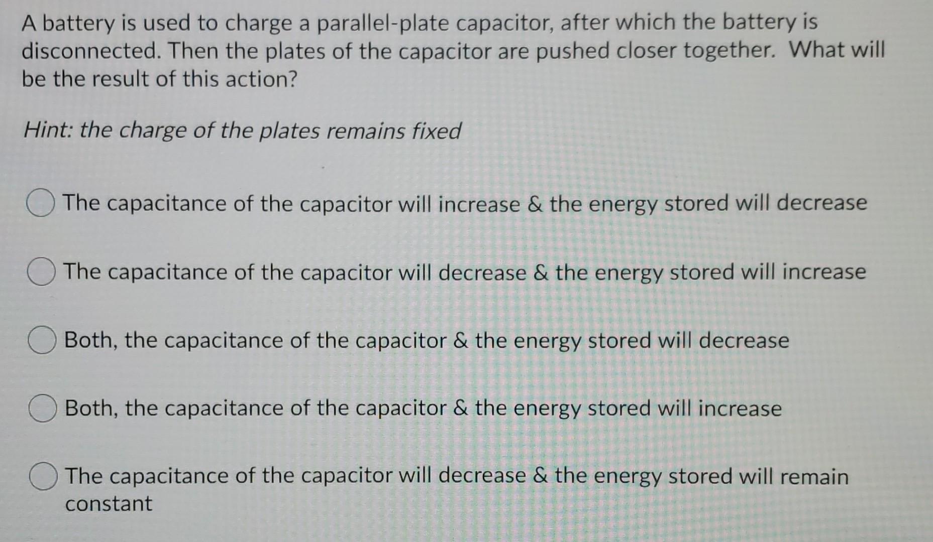 solved-a-battery-is-used-to-charge-a-parallel-plate-chegg