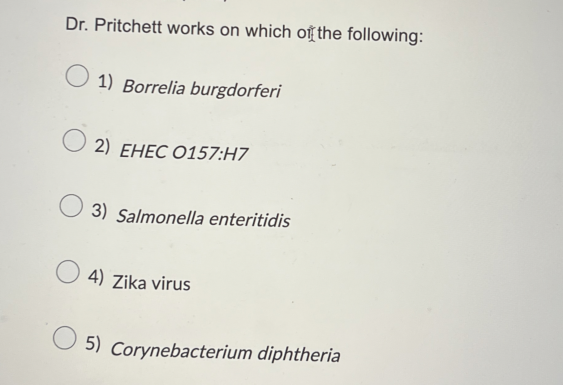 Solved Dr. ﻿Pritchett works on which oil the