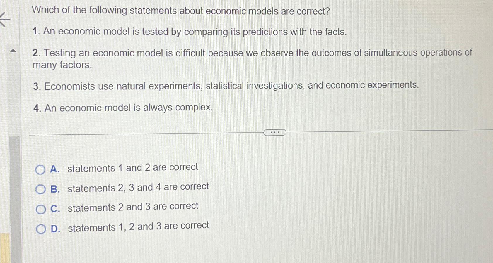 Solved Which of the following statements about economic | Chegg.com