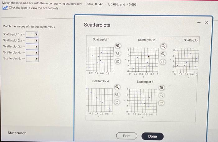 Solved Match these values of r with the accompanying | Chegg.com