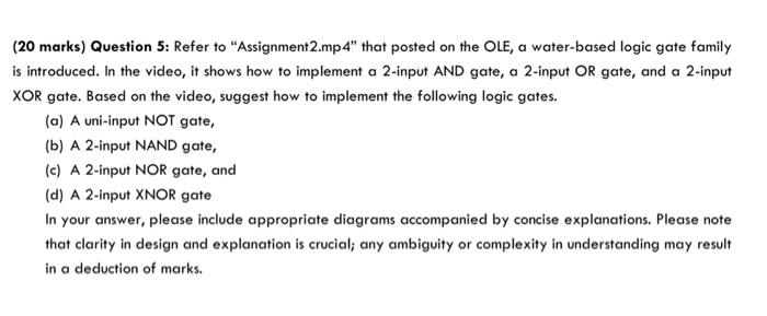 Solved 20 Marks Question 5 Refer To Assignment2mp4 1558