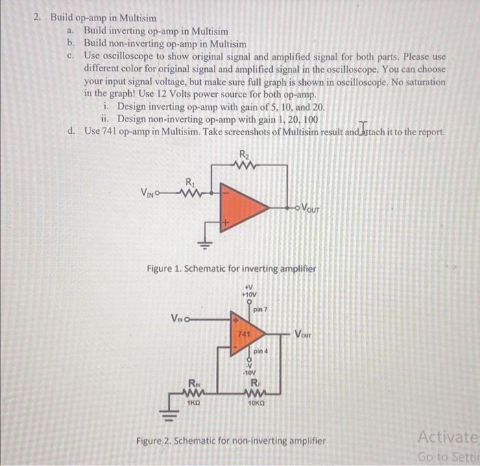 [Solved]: Build Op-amp In Multisim A. Build Inverting Op-am