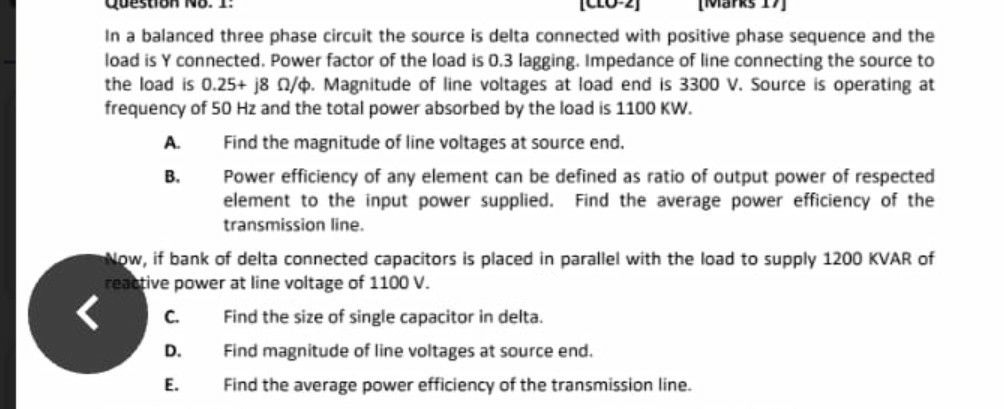Solved In a balanced three phase circuit the source is delta | Chegg.com