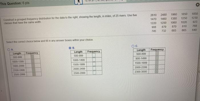 Solved Construct a grouped frequency distribution for the | Chegg.com