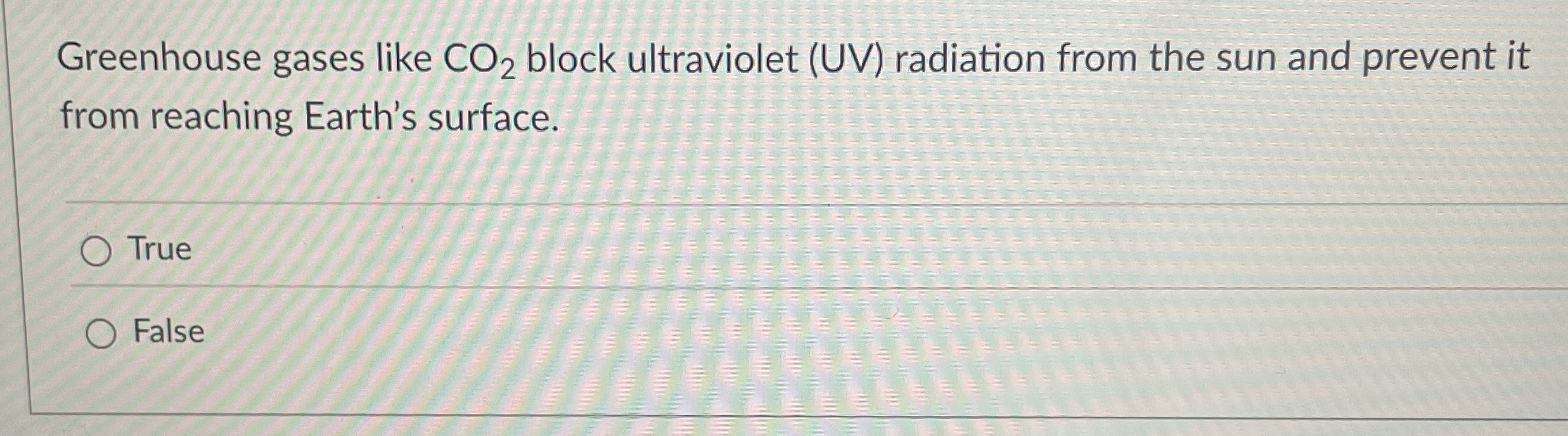 Solved Greenhouse gases like CO2 ﻿block ultraviolet (UV)