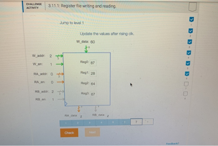 Register File Exercise ACTIVITY 3.11.1: Register file writing and reading. > | Chegg.com