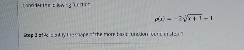 Solved Consider the following function. p(x)=−23x+3+1 Step 2 | Chegg.com