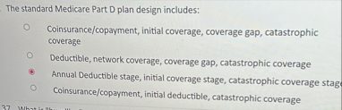 Solved The standard Medicare Part D plan design | Chegg.com