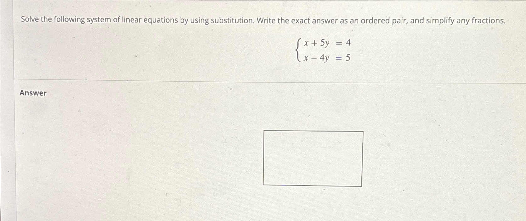 Solved Solve The Following System Of Linear Equations By