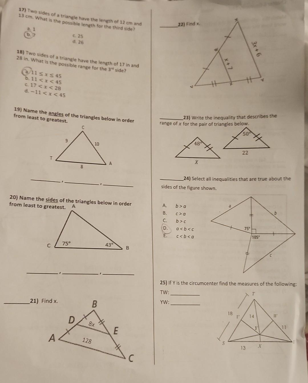 Solved 17 Two sides of a triangle have the length of 12 cm