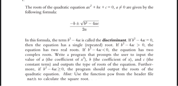 Solved The Roots Of The Quadratic Equation Ax Bx C 0 A Chegg Solved The Roots Of The Quadratic Equation Ax Bx C 0 A Chegg
