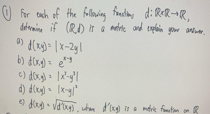 Solved O for each of the following functions di ReR-R, | Chegg.com