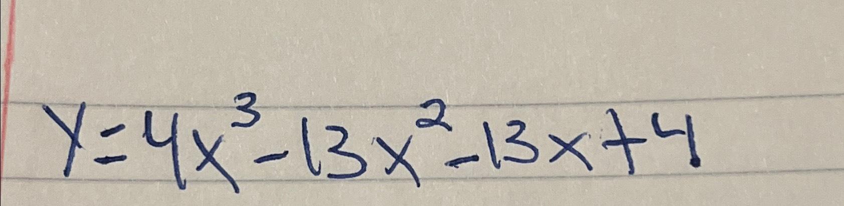 y =- 4 3x √ x 6x 13