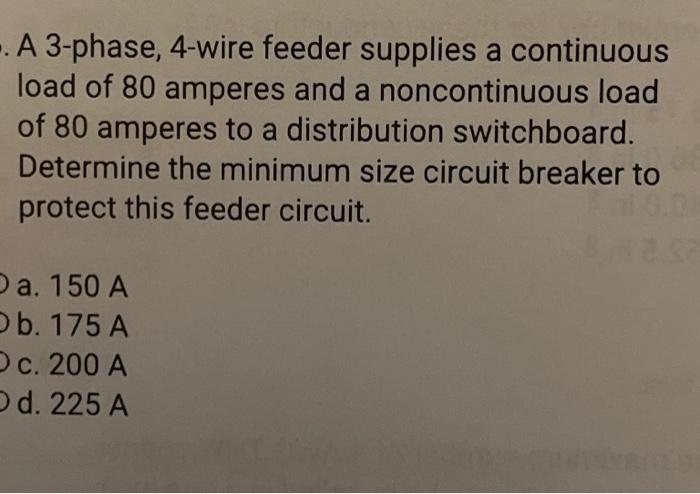 Solved A 3-phase, 4-wire feeder supplies a continuous load | Chegg.com