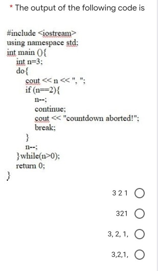 Solved * The output of the following code is #include using | Chegg.com