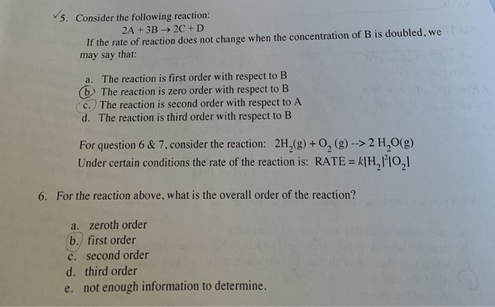 Solved 5. Consider the following reaction: 2A + 3B 2C+D If | Chegg.com
