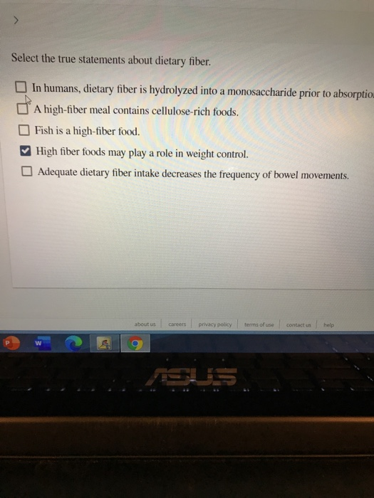 Solved Select the true statements about dietary fiber. In | Chegg.com