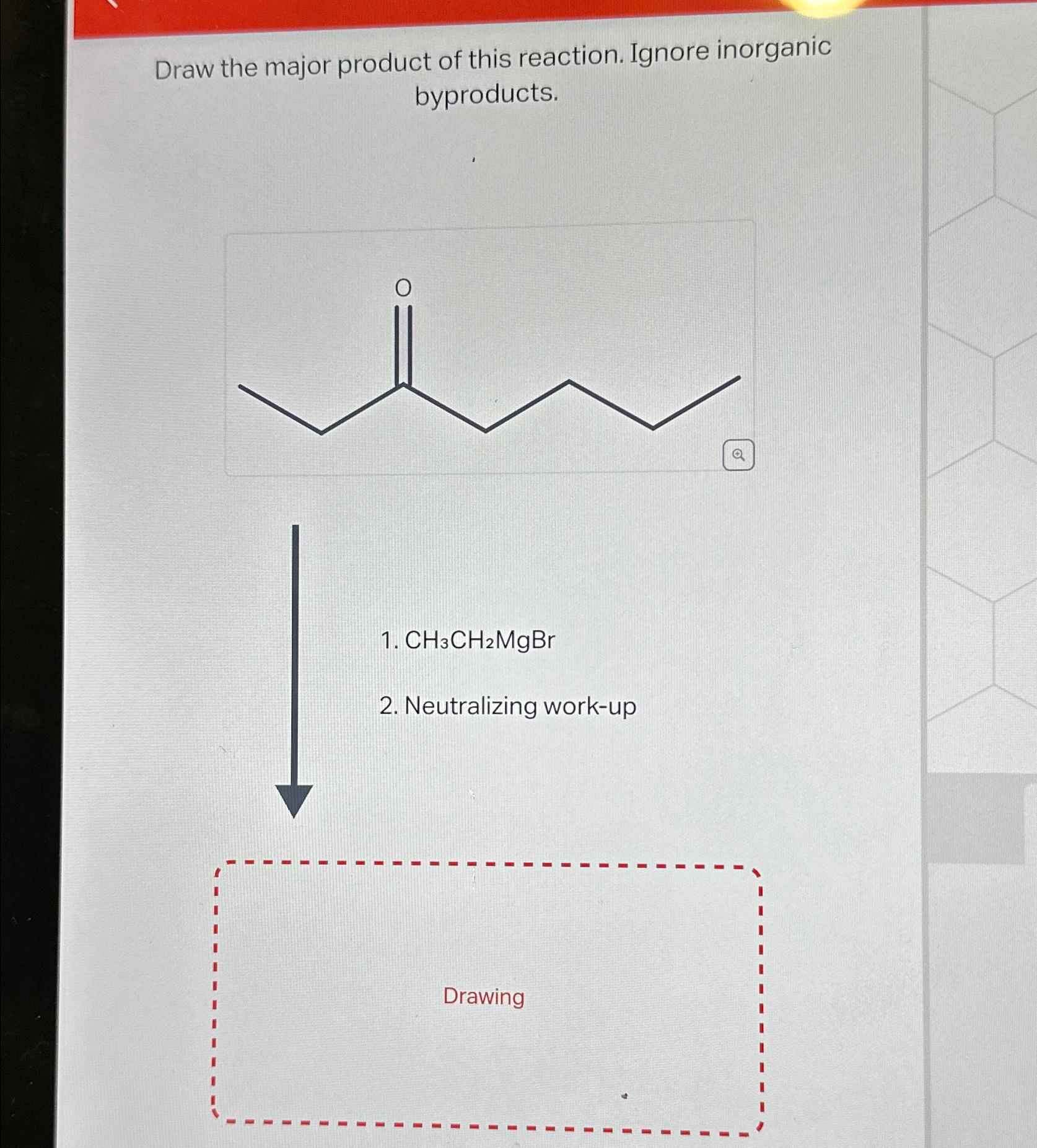 Solved Draw the major product of this reaction. Ignore | Chegg.com