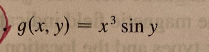 \( g(x, y)=x^{3} \sin y \)