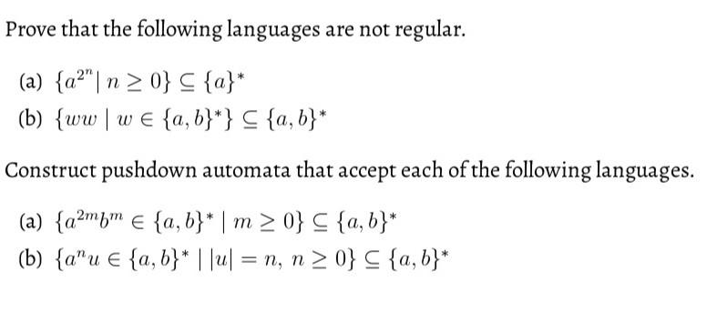 Solved For Each Of The Following Languages, Determine | Chegg.com