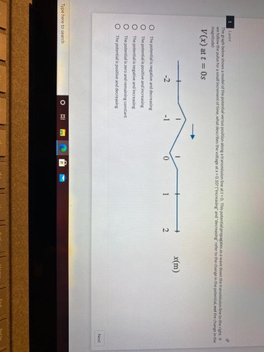 Solved 1 The graph below shows a model of the potential | Chegg.com