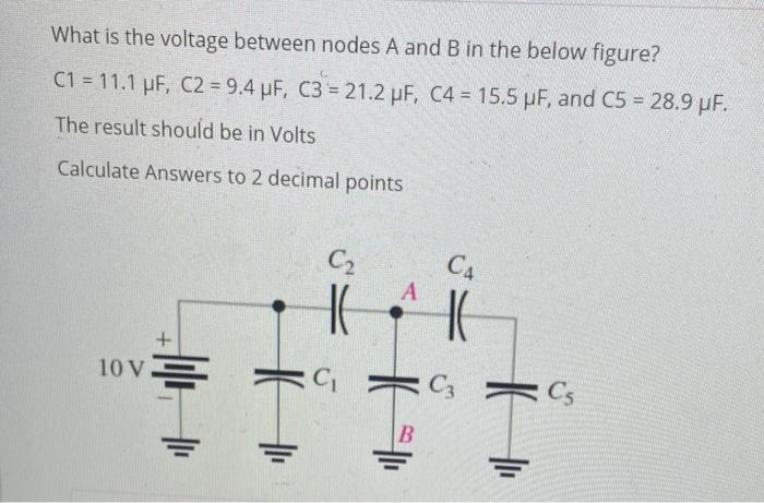 Solved What is the voltage between nodes A and B in the | Chegg.com