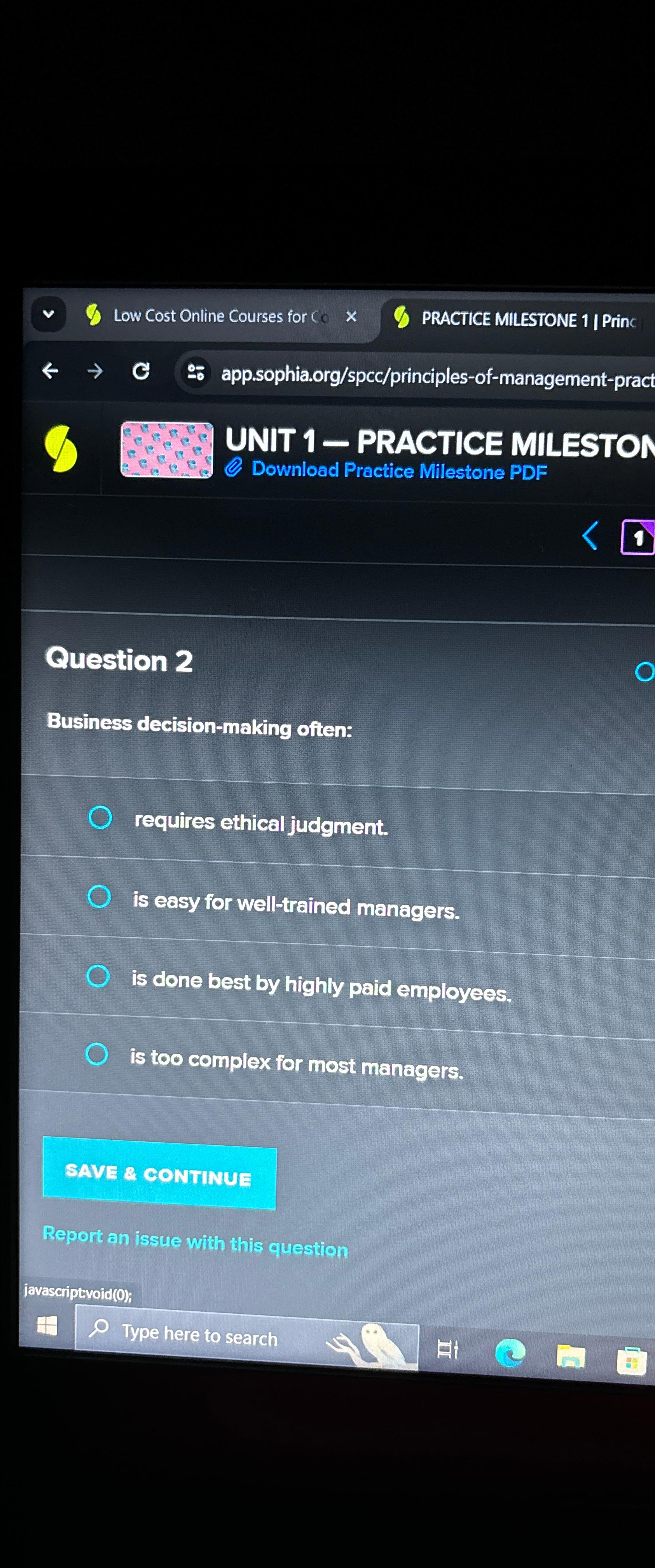 Solved Low Cost Online Courses for CoPRACTICE MILESTONE 1