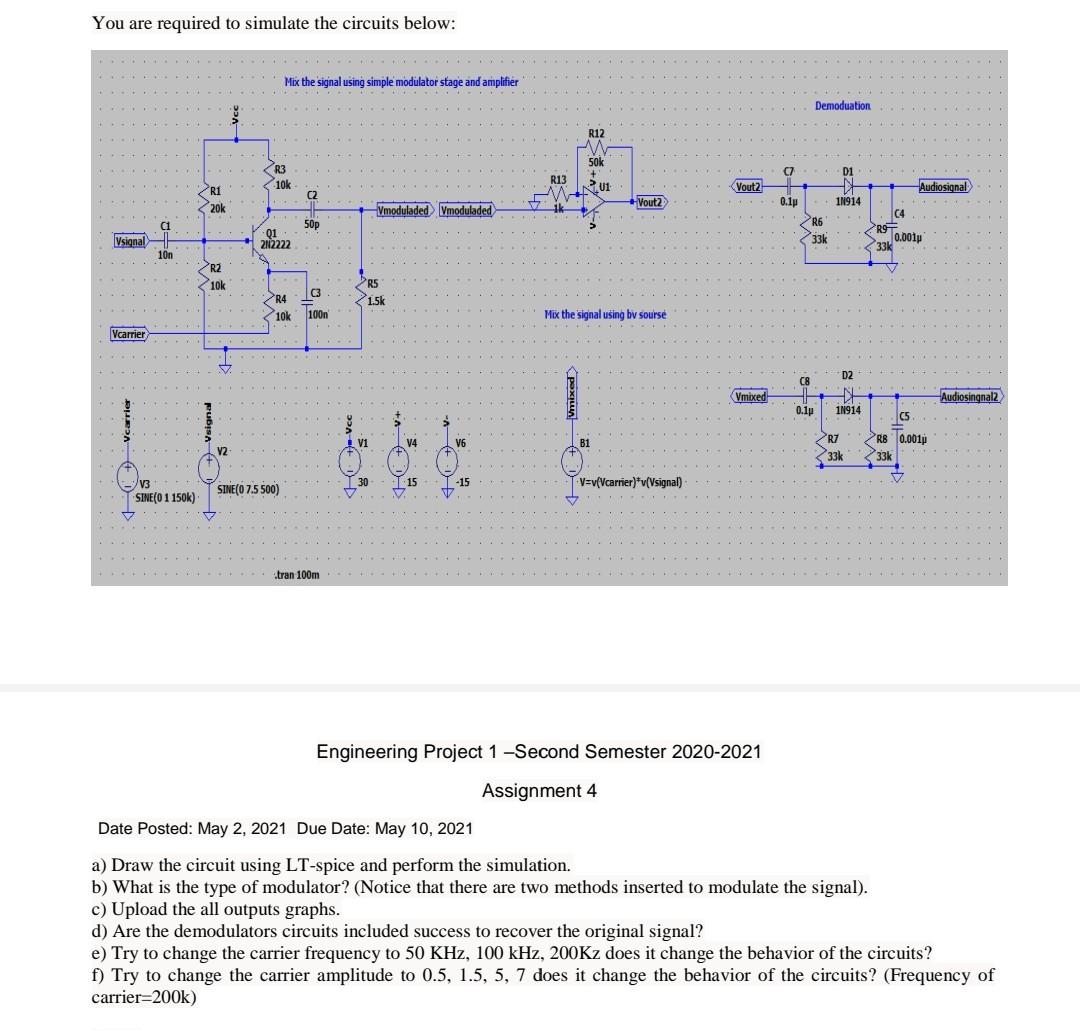 Solved You Are Required To Simulate The Circuits Below: Mix | Chegg.com