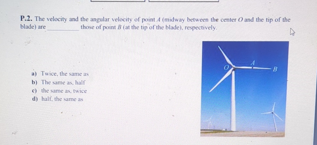 Solved P.2. ﻿The velocity and the angular velocity of point | Chegg.com