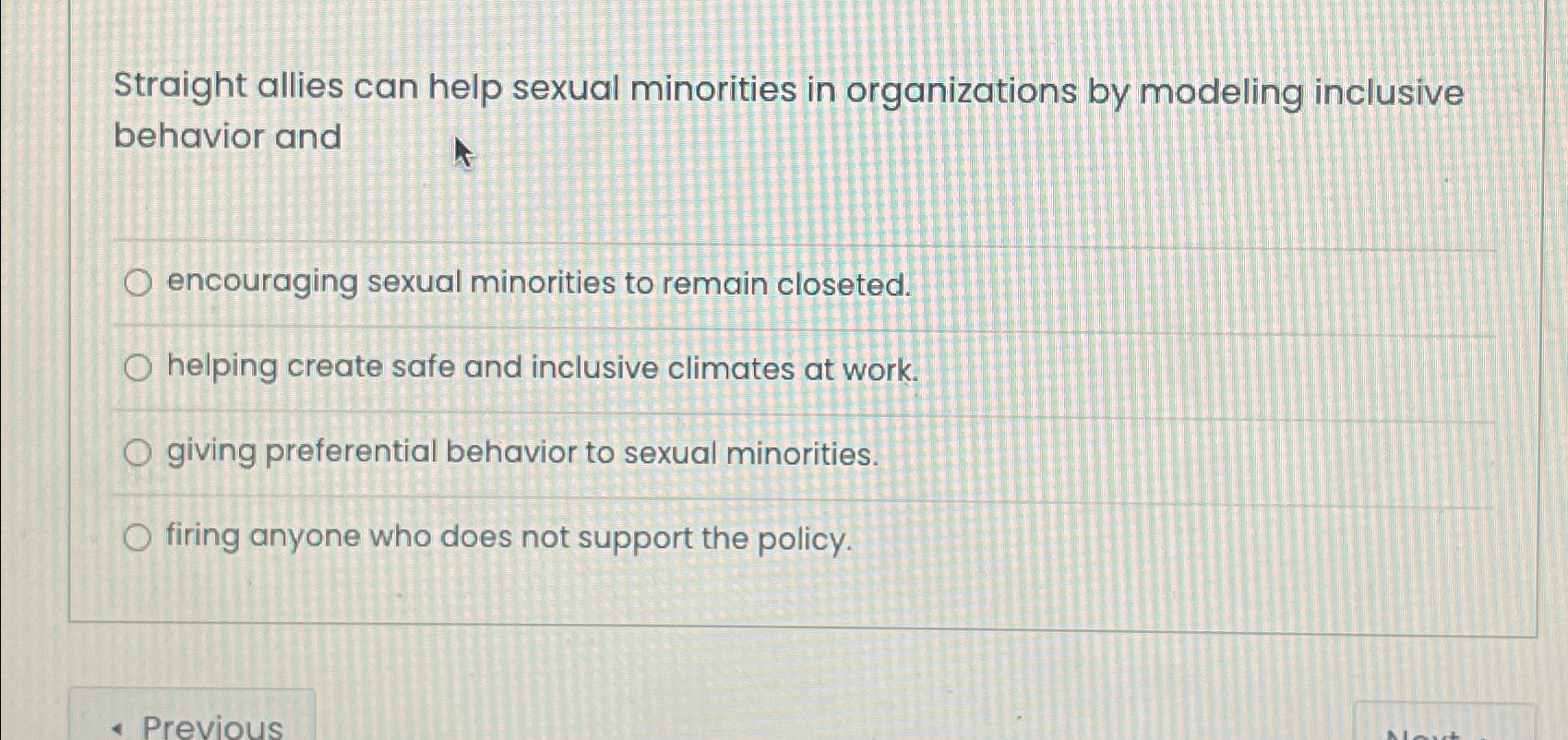 Solved Straight allies can help sexual minorities in | Chegg.com