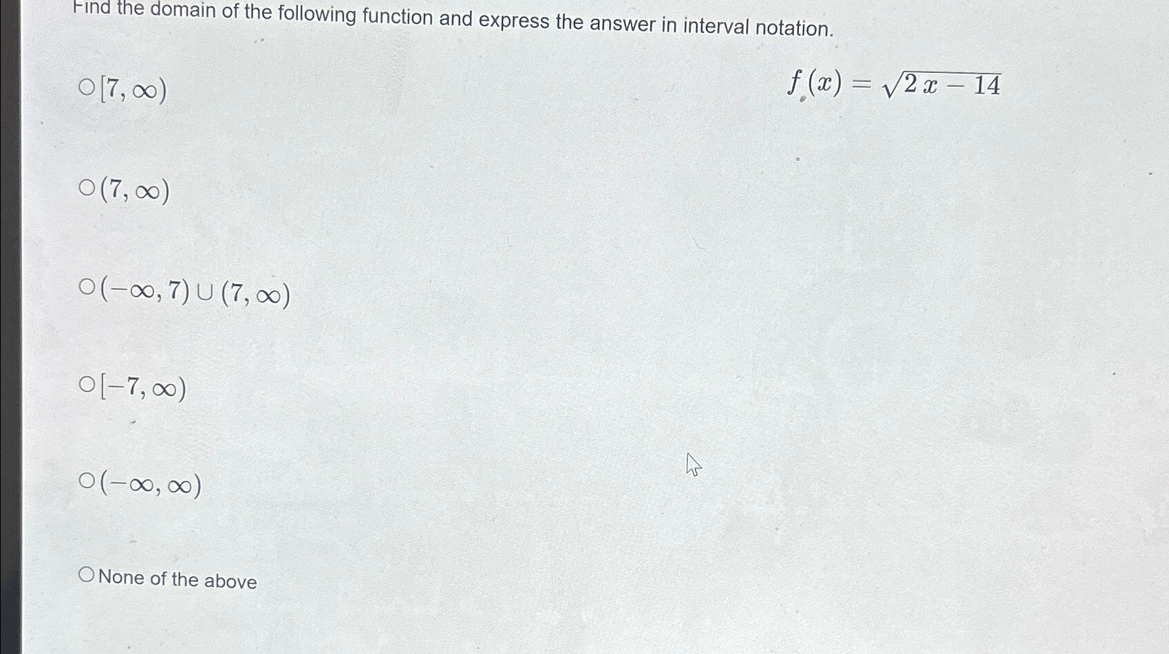 Solved Find The Domain Of The Following Function And Express