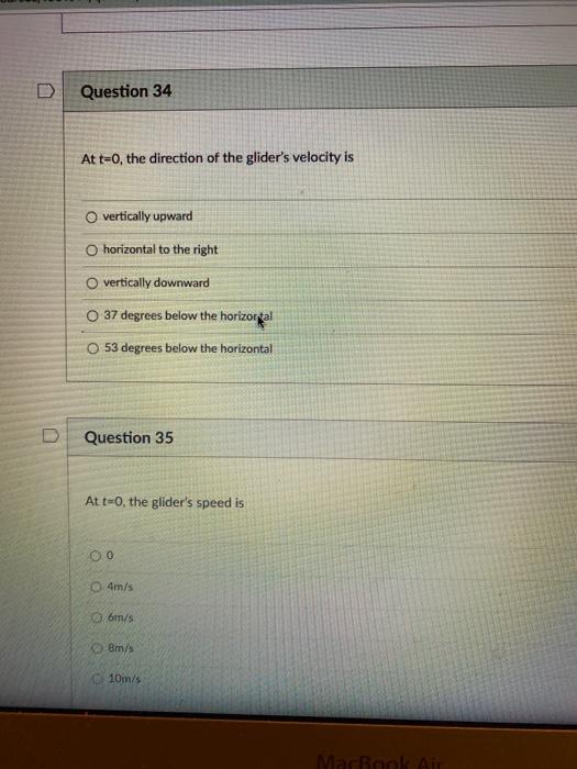 Solved Questions 34 to 37 pertain to a glider that flies