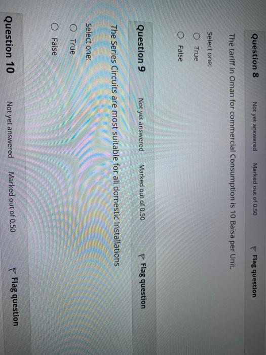 Solved Question 8 Not yet answered Marked out of 0.50 P Flag | Chegg.com