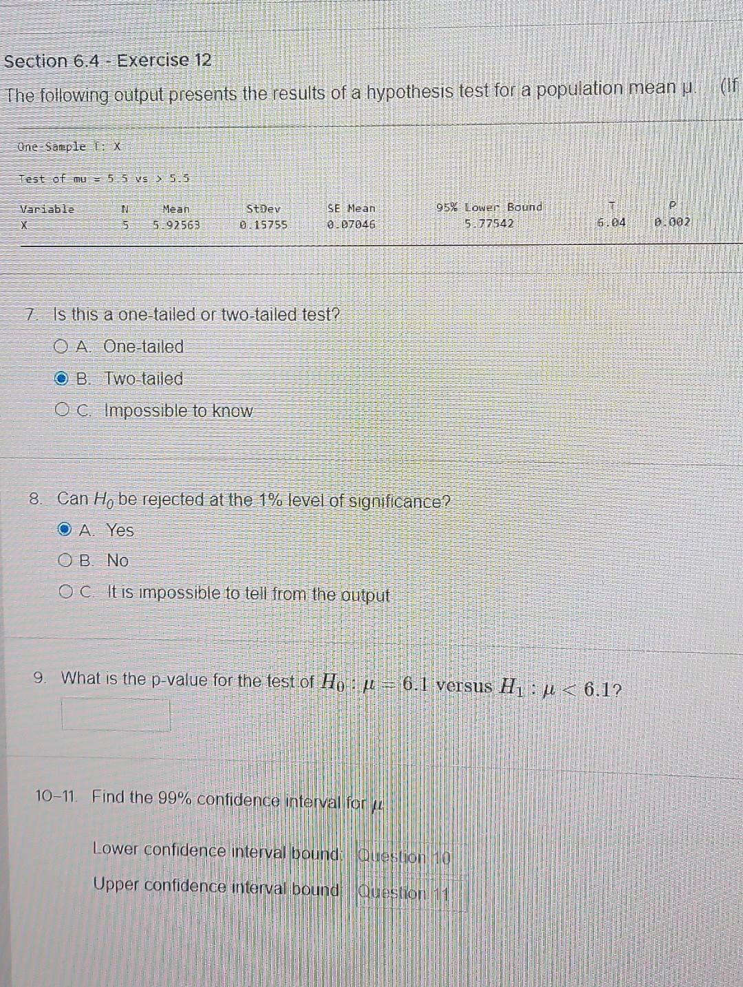 Solved The following output presents the results of a | Chegg.com