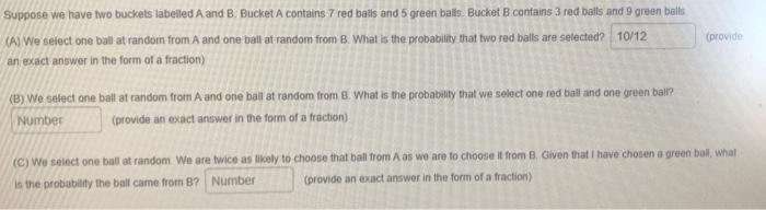 Solved Suppose we have two buckets labelled A and B. Bucket | Chegg.com